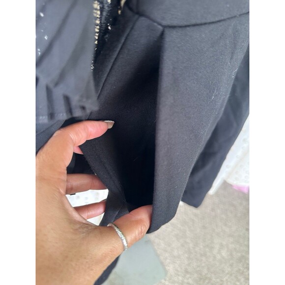 French Connection Patricia Lace Ruffled High Neck A-line Pockets Mini Dress 10 - Picture 5 of 8